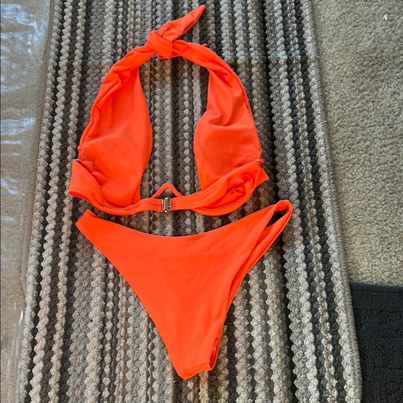 Womans Orange Two Piece Swimsuit - Picture 2 of 2